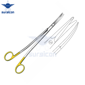 Ciseaux chirurgicaux Gorney-Freeman 17 cm (6-3/4 pouces) courbés en carbure de tungstène doré TC, en acier inoxydable de précision, avec poignée en plastique - Product Image 6