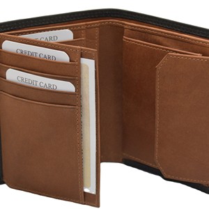 <b>Men's</b> Genuine Leather Bifold <b>Wallet</b> Slim Fold Closure <b>Black</b> Minimalist Style Daily Use - Product Image 3