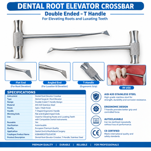 Elevador de Raíces Dentales Winter Cryer Crossbar Lift Derecho Manual de Acero Inoxidable Autoclavable Instrumentos Quirúrgicos con Certificación CE - Product Image 6