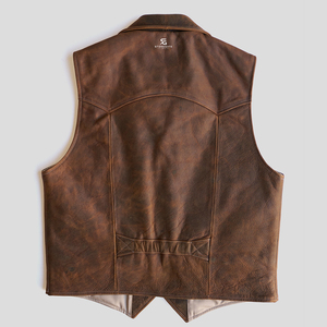 Chaleco de Cuero para Motociclista, para Hombre, Venta al Por Mayor, Personalizado, OEM, ODM, Chaqueta sin Mangas, Estilo Vintage, Informal, 2026 - Product Image 2