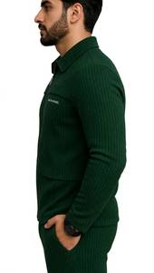 ONETEN APPARELS Conjunto Deportivo de Hombre con Capucha y Media Cremallera, Estampado en Bloques de Color Negro y Rojo, Manga Larga, Estilo Holgado, para Otoño - Product Image 6