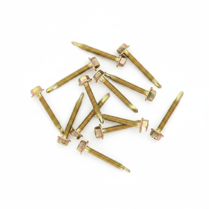 <b>Hex</b> Head Self-Drilling Screws Building Roofing Class 8 Standard Thread Zinc Finish Steel Brass Material Inch Measurement System - Product Image 1