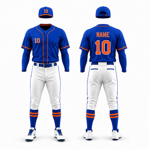 Conjunto de Uniforme de Béisbol Sublimado Personalizado, Jersey, Pantalones y Gorra Unisex para Adultos, Transpirable, Antibacterial, de Secado Rápido, en Poliéster Corto - Product Image 3