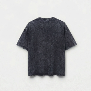 Camiseta de corte regular, transpirable, con lavado ácido para hombre, informal y para uso diario, estampada, 100% algodón, lavado ácido, hecha en Pakistán - Product Image 4