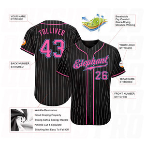 Maillot de baseball personnalisé pour hommes et jeunes, avec boutons, broderie du logo de l'équipe, nom et numéro, en polyester respirant, pour club sportif - Product Image 4