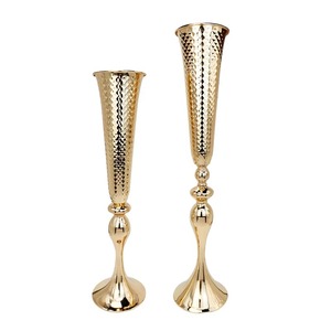 Golden Brass Tabletop <b>Vase</b> Glam Style Wedding Decoration High Quality Metal Flower <b>Vase</b> <b>Set</b> - Product Image 3