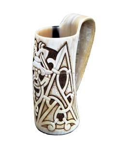 Jarras de cuerno nórdico y tazas para beber, artesanías naturales pulidas para servir cerveza, vino, té, café o leche - Product Image 1