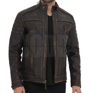 Chaqueta de Cuero Genuino para Hombre, Corte Ajustado, Estilo Urbano, Colores Personalizados, Cuello Alto, Logotipo Frontal, Uso Invernal, Alta Calidad - Product Image 3