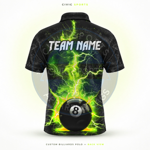 Camisetas de Manga Corta Personalizadas para Billar, Jersey de Billar con Estampado por Transferencia de Calor en Tela de Poliéster/Algodón - Product Image 4
