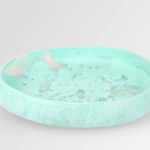Plato de Resina de Diseño Clásico y Moderno, Platos Japoneses para Ensalada, Frutero con Textura de Mármol, Hecho a Mano, Duradero, para Bodas - Product Image 1