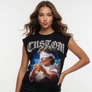 Custom DTG Printed <b>Tank</b> <b>Top</b> 100% Cotton Jersey <b>Vintage</b> Style Sleeveless T Shirt Unisex Comfort Fit OEM Wholesale Fashion - Product Image 5