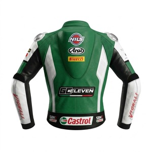 Lorenzo Baldassarri Motorbike MotoCP Cowhide Leather Track Riding/Racing Made To Hump <b>Men's</b> <b>Biker</b> <b>Jacket</b>/Chaqueta CE Protector - Product Image 2