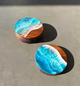 Posavasos de Madera de Acacia y Resina de Primera Calidad, Personalizables, para Bebidas, Cerveza, Té, Café, Posavasos de Resina y Madera, Más Vendidos - Product Image 4