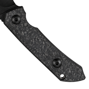 Cuchillos de hoja fija negros y grises con mango de fibra de carbono, hoja oscura y funda negra para uso general en exteriores. - Product Image 5