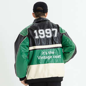 Chaqueta de Cuero Personalizada Unisex de Carreras NASCAR con Logotipo Frontal y Parches Impermeables, Tallas Grandes y Altas - Product Image 5