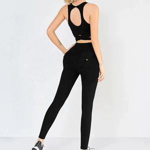 High Quality Women's Plus Size 2-Piece Solid Yoga Set Customized Reversible Lace Waterproof Breathable Lightweight Gym Casual - Product Image 4