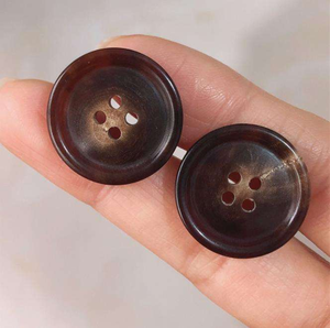 Wholesale Natural 4-Hole Flatback <b>Shirt</b> Buttons Custom Horn Buttons Mesh Decoration for Sewing Sustainable Plating Techniques - Product Image 4