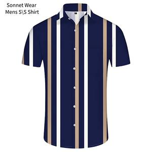 Chemise à manches courtes boutonnée pour homme, décontractée, rayée, pour l'été - Product Image 3