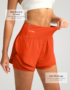 Shorts de plage taille haute pour femme, 100% coton, respirant, séchage rapide, écologique, décontracté, coloré, coupe classique, idéal pour l'été et la gym - Product Image 5