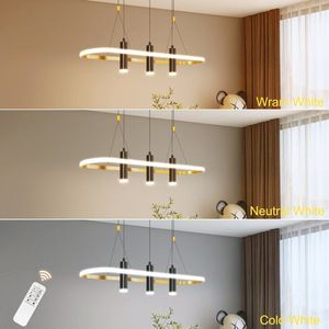 Lampadario a Sospensione LED Dimmerabile Javeriah a 4 Luci Nero/Oro, Lampada Elegante per Arredamento Casa (Lampadina Non Inclusa) - Product Image 5