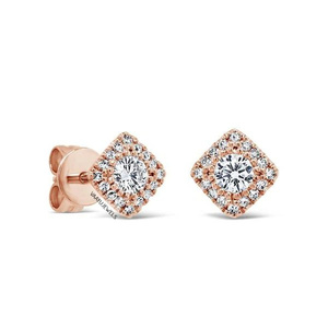 IGI Certified Womens Yellow Gold Diamond <b>Stud</b> Round Cut Classic Wedding Jewelry IGl Certified 10K,14K,18K gold 925 or 935 <b>Silver</b> - Product Image 3