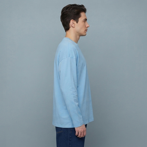 เสื้อยืดแขนยาวลำลองผู้ชาย เสื้อผ้ากีฬา ทรงโอเวอร์ไซส์ 230GSM คอกลม ทรงหลวม คุณภาพสูง เสื้อยืดวิ่งออกกำลังกาย - Product Image 4