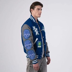 Veste de baseball en chenille OEM personnalisée de haute qualité pour hommes, broderie en laine, vestes chaudes de style universitaire, vestes bomber, vestes de baseball - Product Image 2