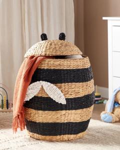 Panier de rangement artisanal en jacinthe d'eau marron clair, vente en gros, écologique, fabriqué au Vietnam - Product Image 3