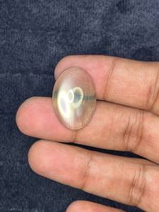 Pierre de lune verte naturelle de forme ovale, cabochon - Product Image 3
