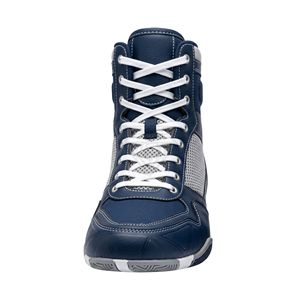 Botas de boxeo de caña alta azul marino al por mayor, con cordones, antideslizantes, calzado de lucha libre, zapatos de cuero para entrenamiento en el ring - Product Image 1