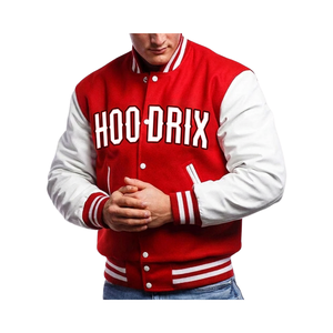 Blouson universitaire personnalisé OEM avec patch en chenille, en laine épaisse et manches en cuir, de qualité supérieure, pour équipe de baseball, style Letterman, vente en gros - Product Image 3