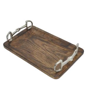Polish Wooden Serving <b>Trays</b> For Restaurants Eco Friendly Food Grade <b>Breakfast</b> <b>Tray</b> Horse Bit Handles Decorative <b>Trays</b> Latest - Product Image 1