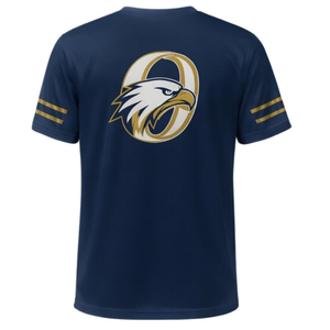 T-shirt de sport en polyester bleu marine pour homme, vêtement d'entraînement athlétique, tenue d'équipe, vêtement d'activité de plein air, haut de performance - Product Image 2