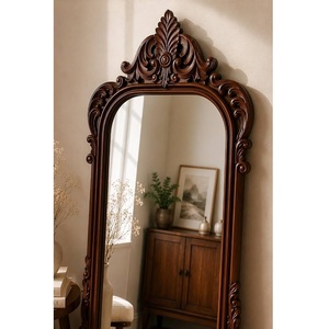 Handcrafted Eco-Friendly Solid Wood <b>Mirror</b> Carved Vanity Floor Mount Modern Bedroom <b>Full</b> <b>Length</b> <b>Mirror</b> At Wholesale Price - Product Image 4