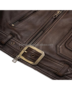 Chaqueta de Cuero Genuino Personalizada para Hombre, Chaqueta Clásica de Motociclista, Chaqueta Bomber - Product Image 6