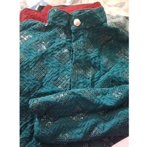 FAMUCAAS Kurta de algodón azul para niños con pijama blanco para uso casual, atuendo tradicional indio pakistaní, corte regular, largo hasta la rodilla - Product Image 6