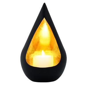 Stylish <b>wall</b> mounted <b>candle</b> <b>holder</b> black metal teardrop design cup for tealight <b>candles</b> black outer - Product Image 3