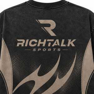 Camiseta de Manga Corta para Hombre, Corte Regular, Color Negro y Beige, Logotipo Frontal, Cuello Redondo, Informal, de Algodón Jersey, Transpirable, de Secado Rápido, 100% Algodón - Product Image 5