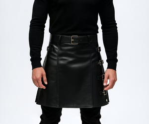 Costume de gladiateur en cuir noir pour homme, style Renaissance, sexy, avec ceinture - Écologique - Product Image 2