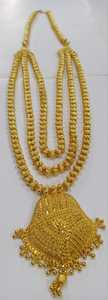 20K Gold Ethnic Layered Chain Necklace Floral Pendant Beaded <b>Choker</b> Jewelry <b>for</b> Wedding Party <b>Women</b> - Product Image 4