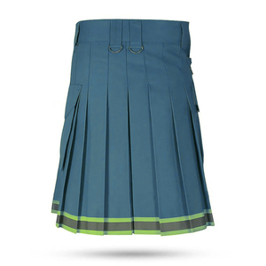 Kilt de travail réfléchissant vert personnalisé pour pompiers, bleu foncé, avec poches cargo, vente en gros 2026 - Product Image 2