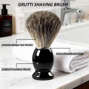 Kit de brochas de afeitar para hombres, juego de brochas de afeitar 3 en 1, incluye brocha de afeitar, arco de afeitar, acero inoxidable, alta calidad - Product Image 4