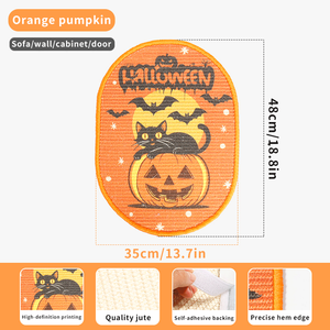 Halloween Orange Pumpkin Wall Cat Scratcher <b>Pad</b> Sisal <b>Scratch</b> Board Cat Claw <b>Pad</b> for Indoor Cats - Product Image 6