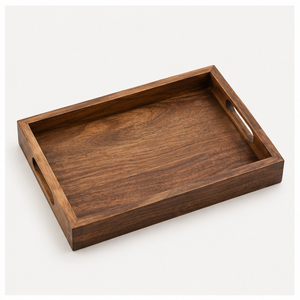Premium <b>Walnut</b> Wood Rectangular Serving Tray With Cutout Handles Eco-Friendly Minimalist Large Decorative Tray For <b>Coffee</b> <b>Table</b> - Product Image 5