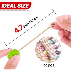 Palillos para Cócteles de 100 Unidades, Palillos Decorativos de 4.7 Pulgadas para Aperitivos y Bebidas, los Colores Pueden Variar - Product Image 3