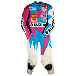 ชุดแข่งรถมอเตอร์ไซค์ Fred Merkel WSBK ยี่ห้อ Yoshimura Zuzuki หนังวัว/หนังจิงโจ้ 1 ชิ้น สำหรับขับขี่มอเตอร์ไซค์/จั๊มสูทสำหรับนักขี่มอเตอร์ไซค์ระดับมืออาชีพ - Product Image 1