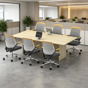 AY <b>Office</b> System Modern Rectangular Chipboard Melamine Conference <b>Table</b> 6 Chairs for <b>Office</b> Meetings Contemporary Design Stable - Product Image 1