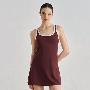 Vestido de Tenis Personalizado para Mujer, de Secado Rápido, Elástico, Sin Mangas, Vestido Deportivo de Golf de Una Pieza, Vestido de Compresión con Bolsillo para Pantalones Cortos, OEM - Product Image 5