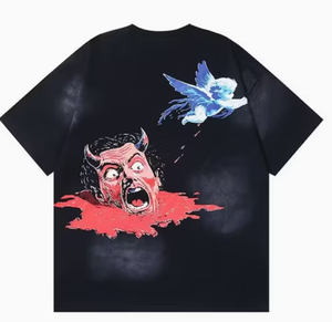 ชุดสตรีทแวร์ผู้ชายไซส์ใหญ่ เสื้อยืดและกางเกงขาสั้นผ้าฝ้ายระบายอากาศได้ดี - Product Image 2