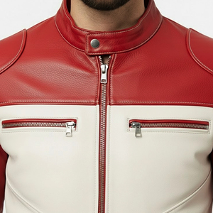 Custom Men High Street <b>Canvas</b> Leather <b>Jacket</b> Premium Quality Genuine Leather Breathable Windproof Winter Personalized Fit Stand - Product Image 4